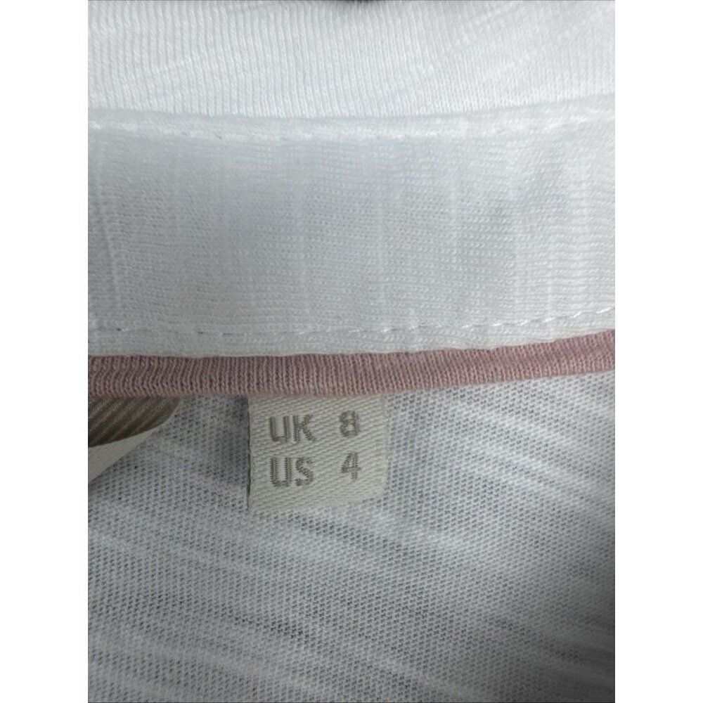 Boden Women’s White Cotton Collared Notch V Neck Long Sleeve Blouse Top Sz 4 NEW - Picture 6 of 10